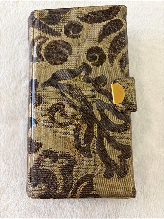 Vintage Handbags - Vintage Elegant Floral Organizer‎ in Gold with Gold Clasp
